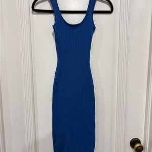 Windsor Royal Blue Ribbed Midi Dress